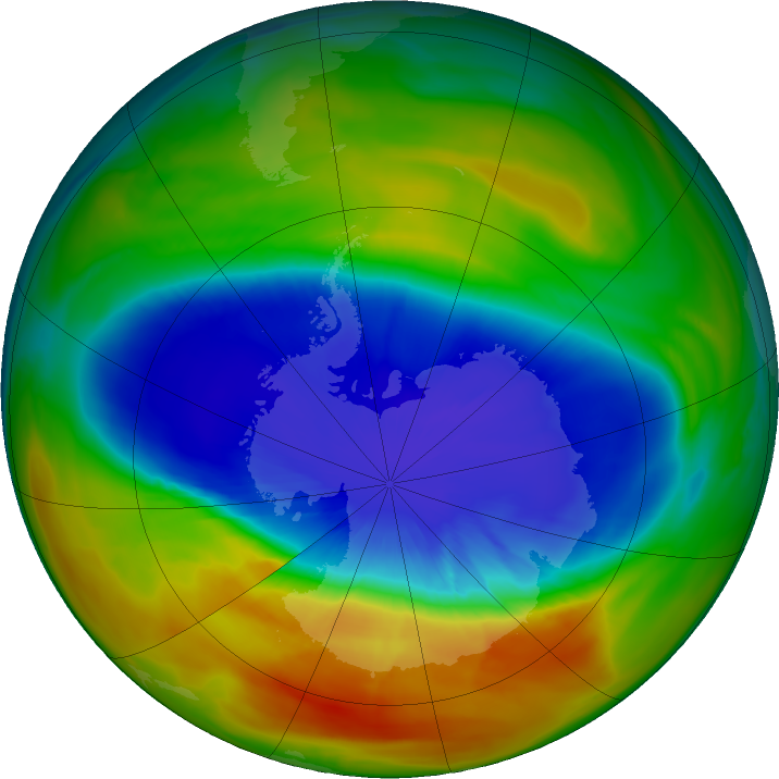Antarctic ozone map for 22 September 2017